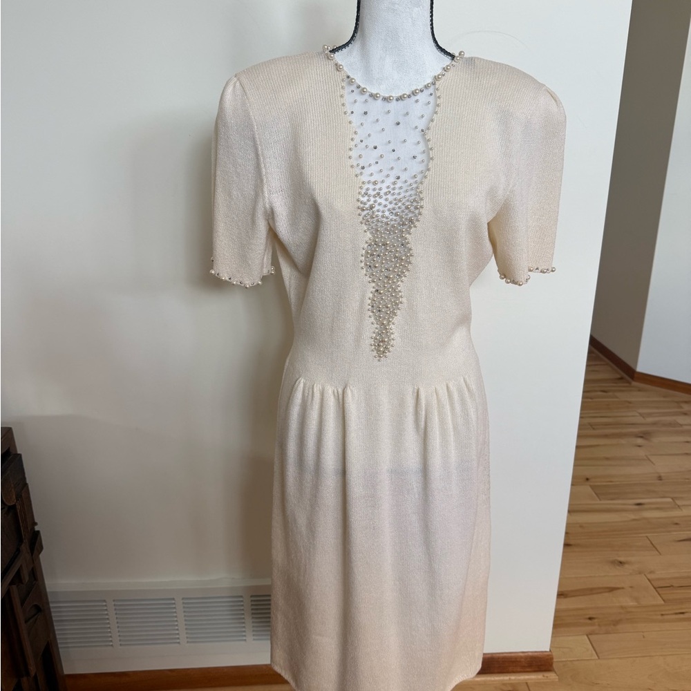 Hottest vintage cream dress I never wore- deep V